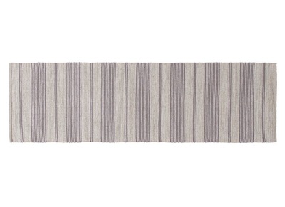 Passatoia per corridoio in cotone grigio e beige 60 x 200 cm CABOURG
