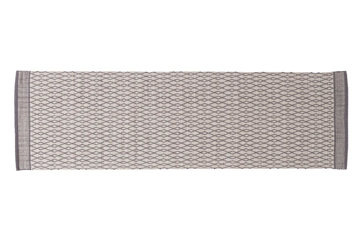 Passatoia per corridoio in cotone grigio e beige 60 x 200 cm TUDY