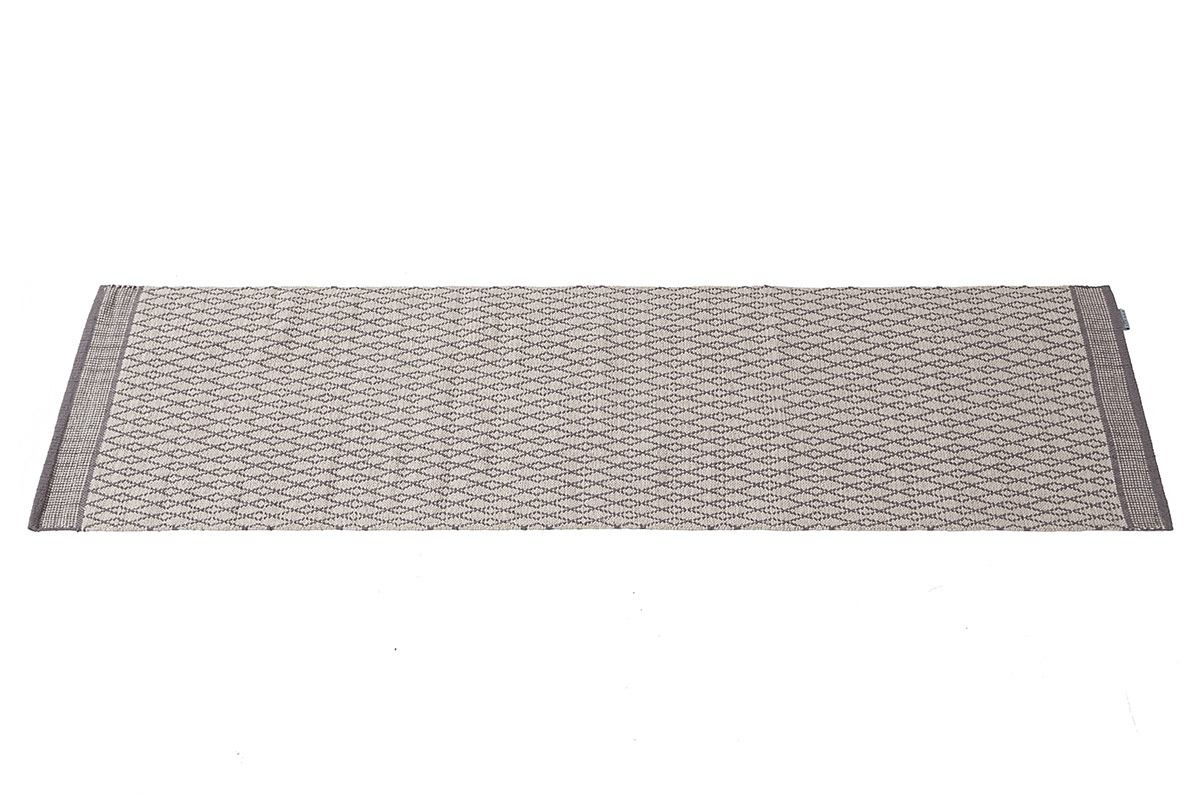 Passatoia per corridoio in cotone grigio e beige 60 x 200 cm TUDY