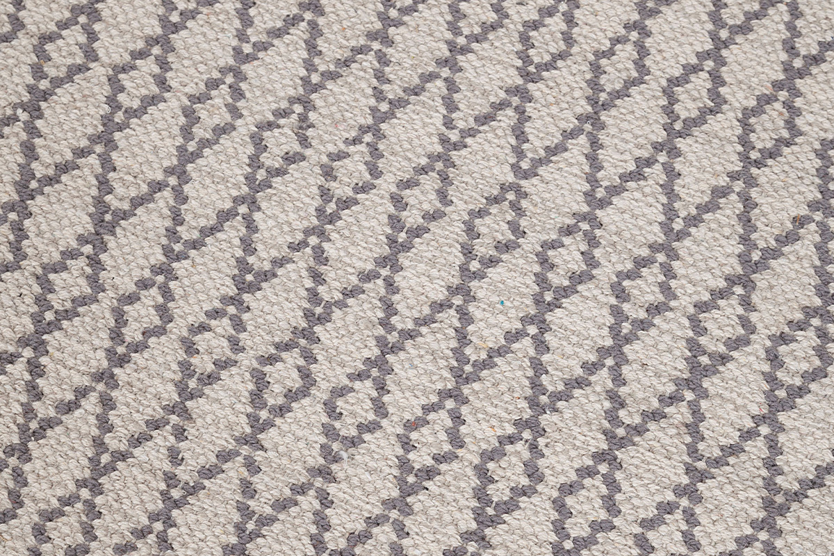 Passatoia per corridoio in cotone grigio e beige 60 x 200 cm TUDY