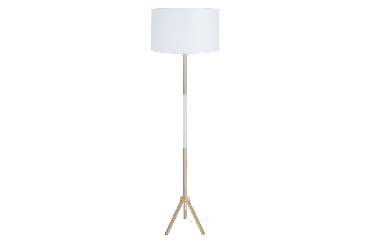 Piantana design con treppiede in legno Bianco ELIOT