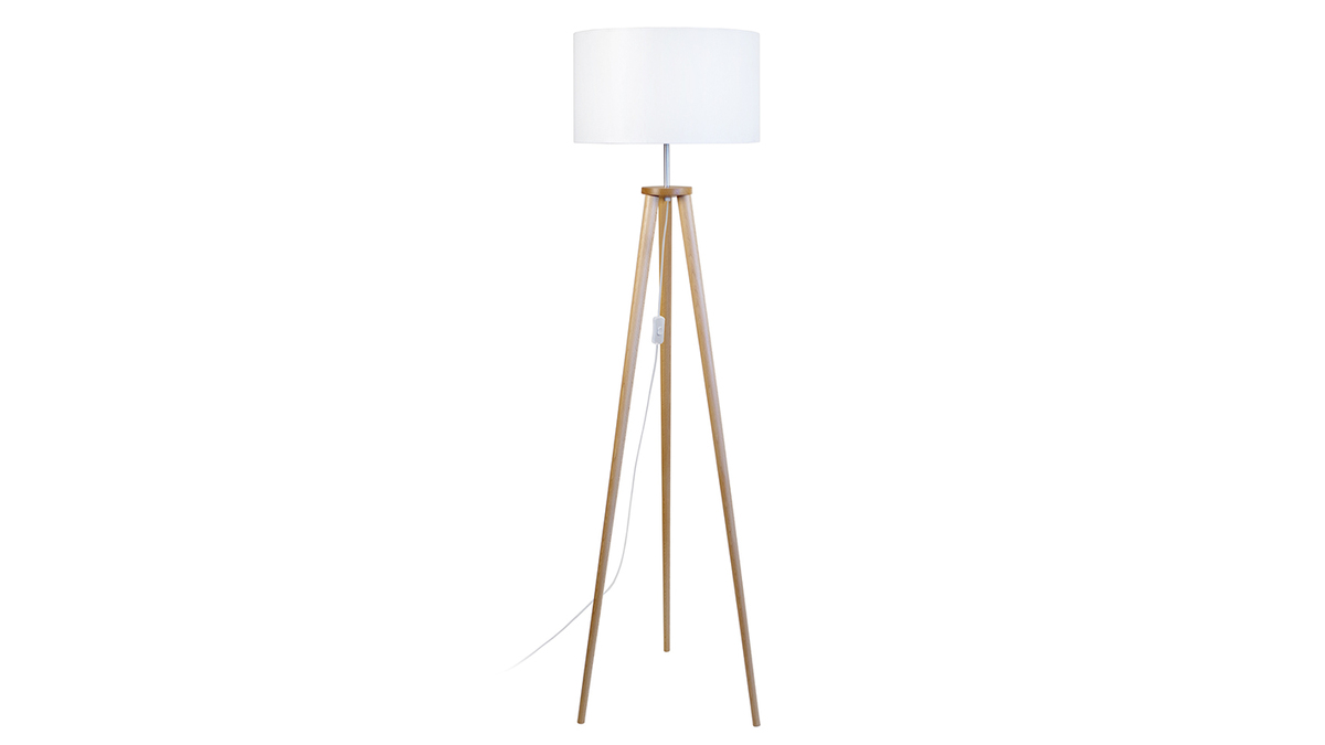 Piantana design con treppiede in legno naturale TRIPOD