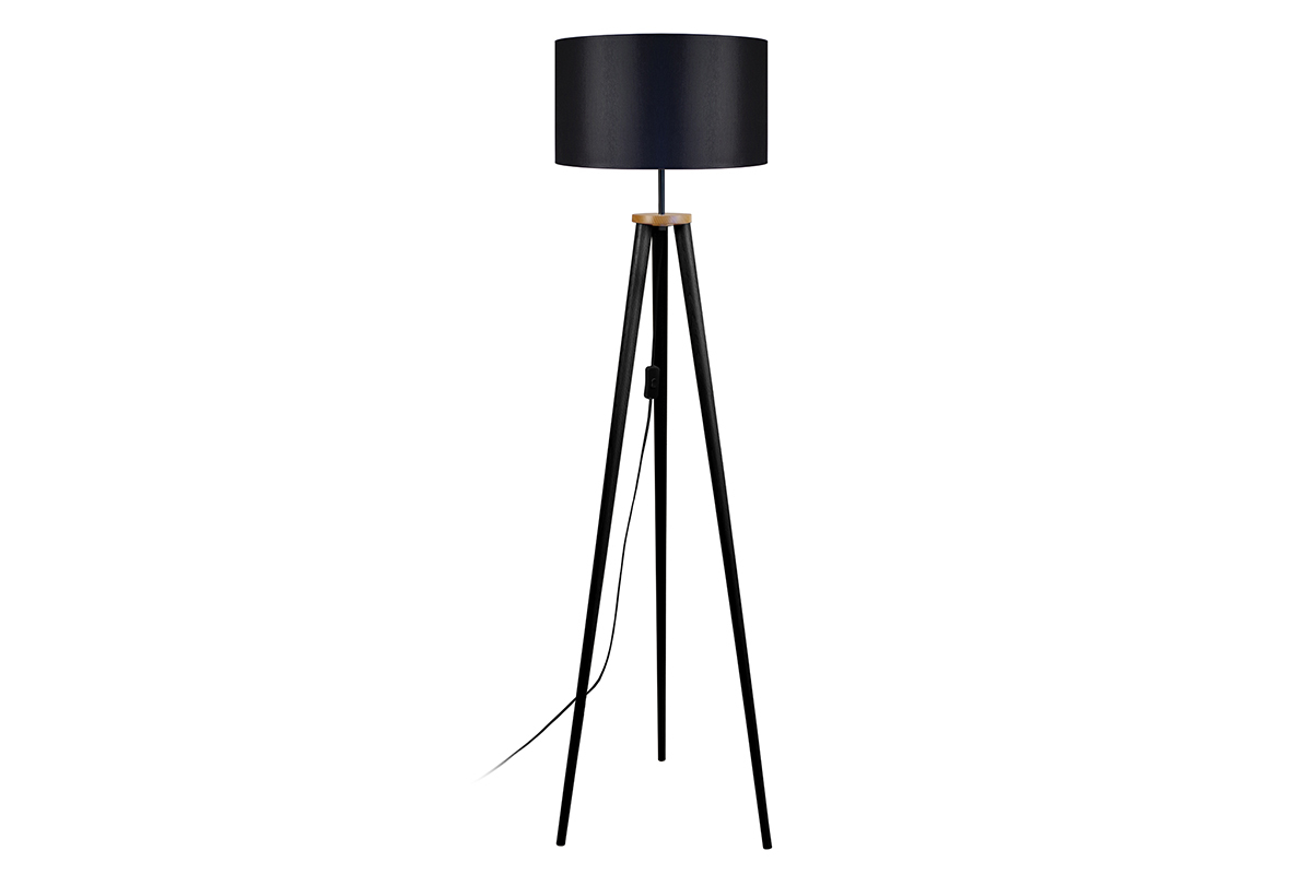 Piantana design con treppiede in legno Nero TRIPOD