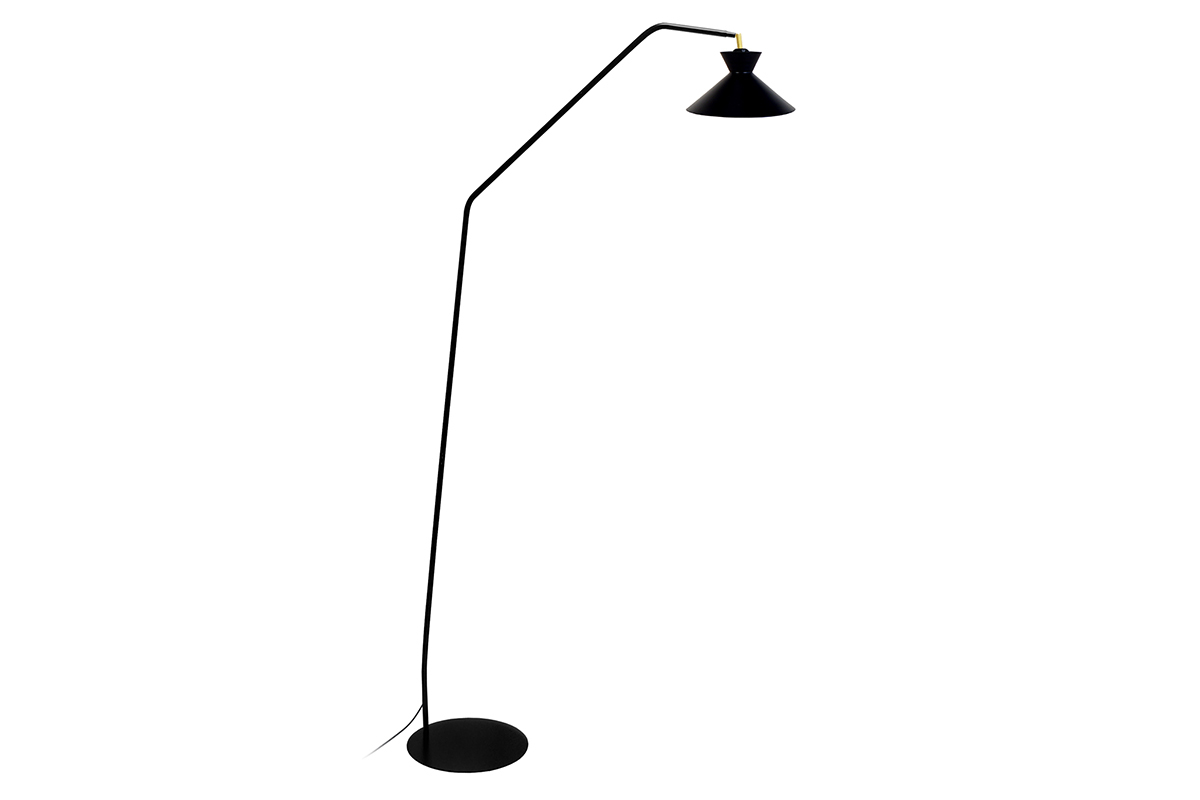 Piantana lampada da lettura design in acciaio Nero LEEDS