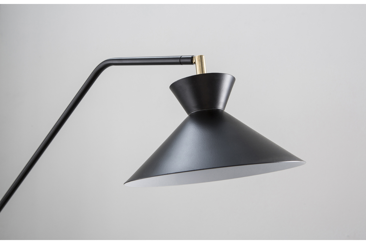Piantana lampada da lettura design in acciaio Nero LEEDS