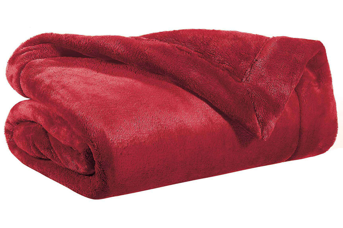 Plaid in poliestere rosso 150 x 200 cm FERO