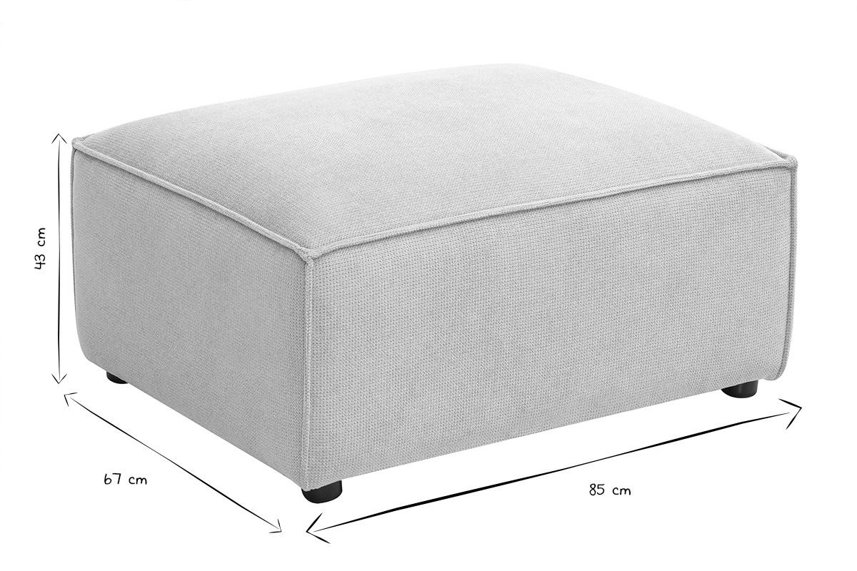 Poggiapiedi in tessuto effetto velluto testurato beige SPLIT