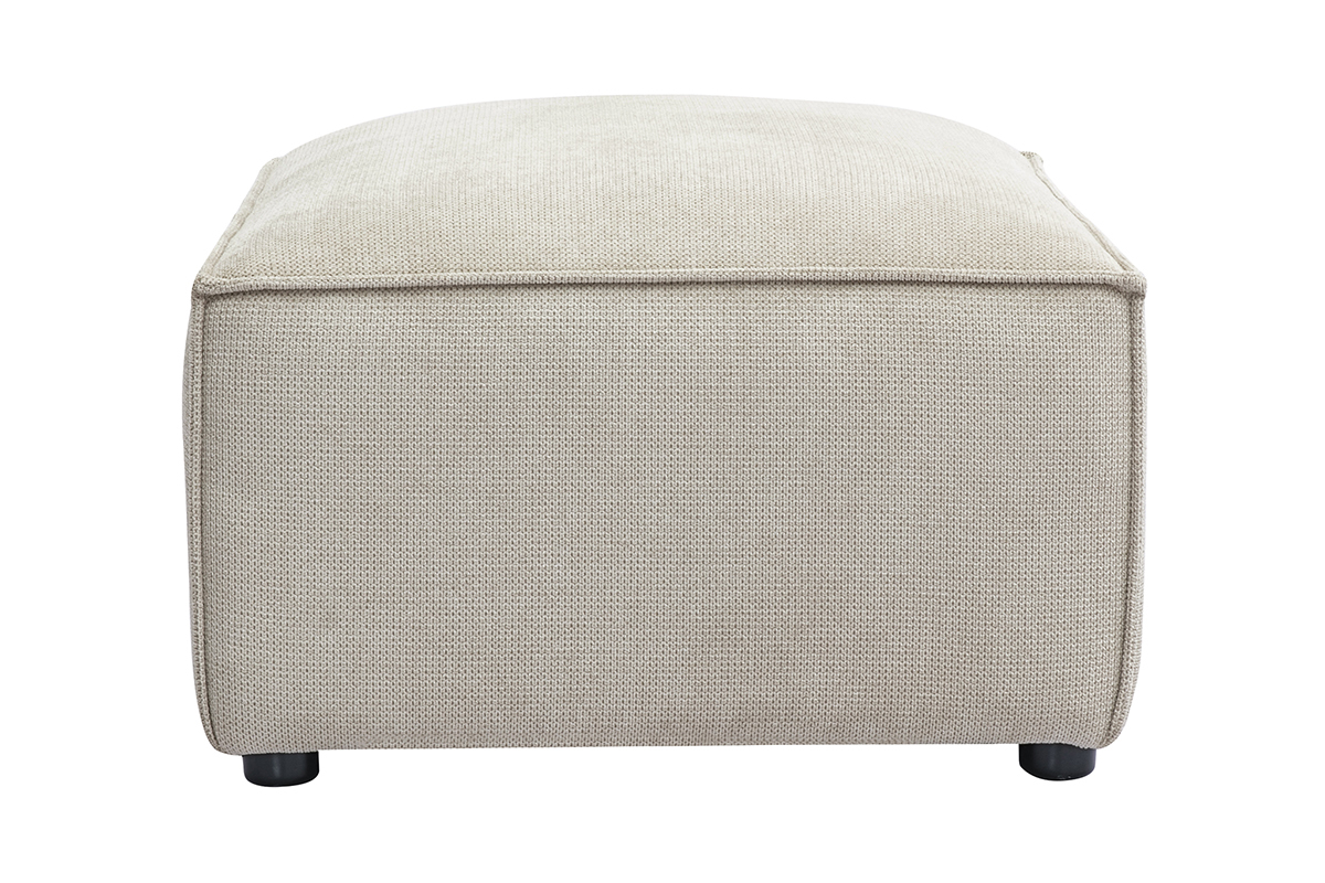Poggiapiedi in tessuto effetto velluto testurato beige SPLIT