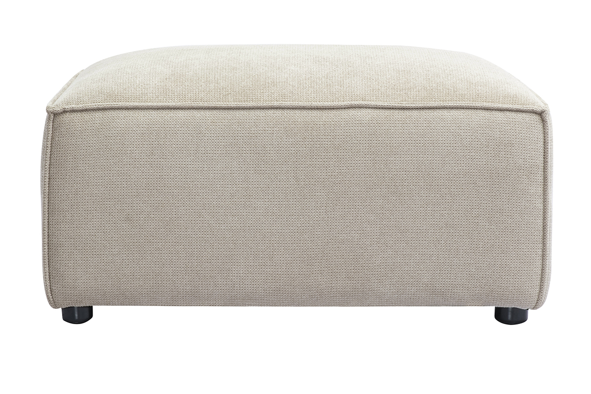 Poggiapiedi in tessuto effetto velluto testurato beige SPLIT