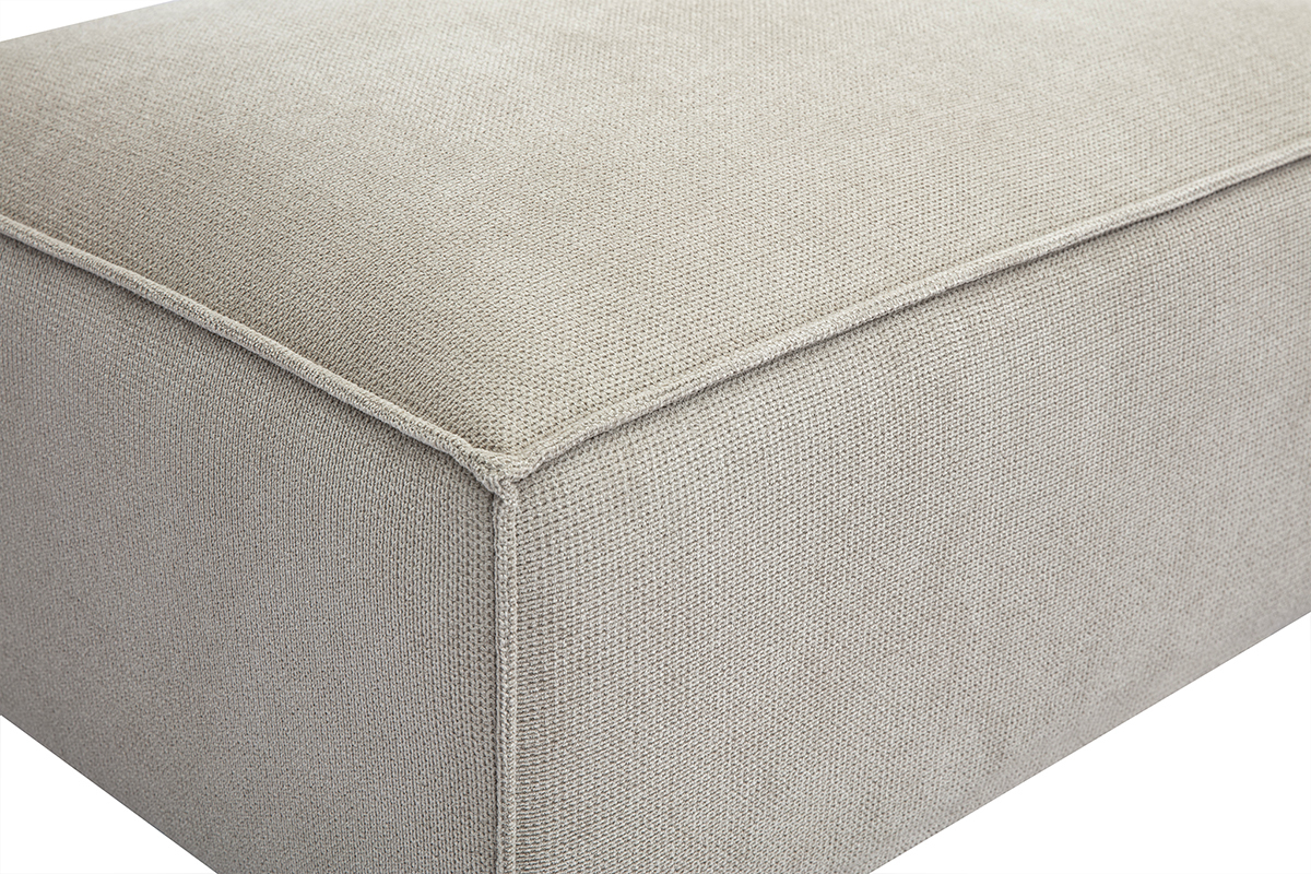 Poggiapiedi in tessuto effetto velluto testurato beige SPLIT