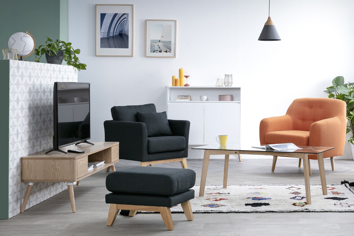 Poggiapiedi scandinavo Grigio chiaro OSLO
