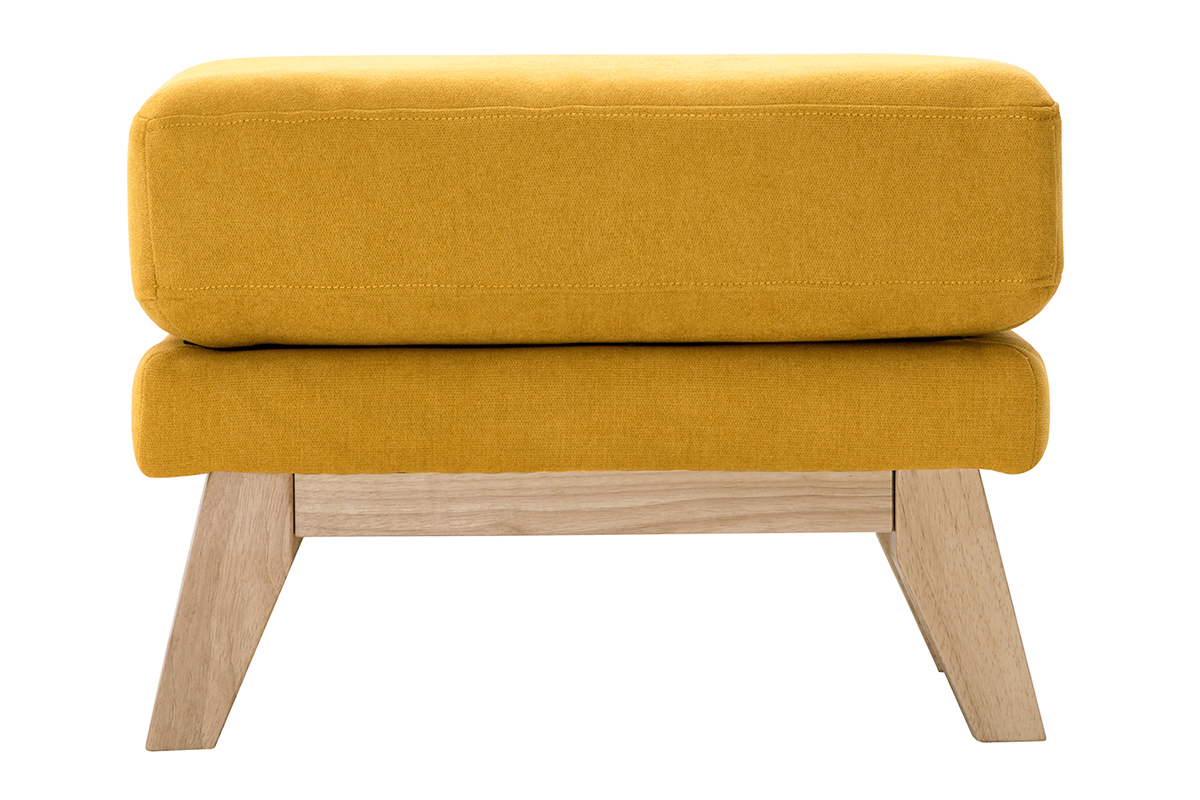 Poggiapiedi scandinavo sfoderabile effetto velluto giallo senape OSLO