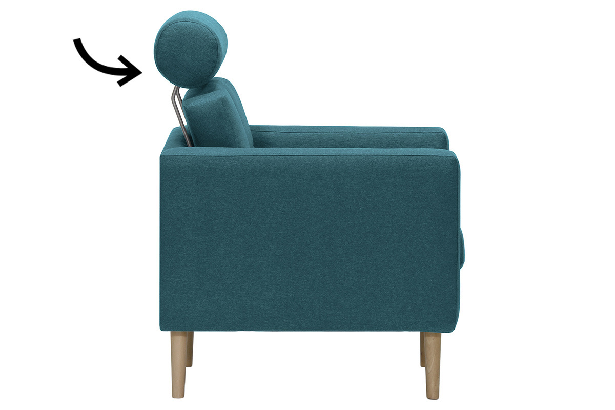 Poggiatesta removibile in tessuto blu anatra ELFE