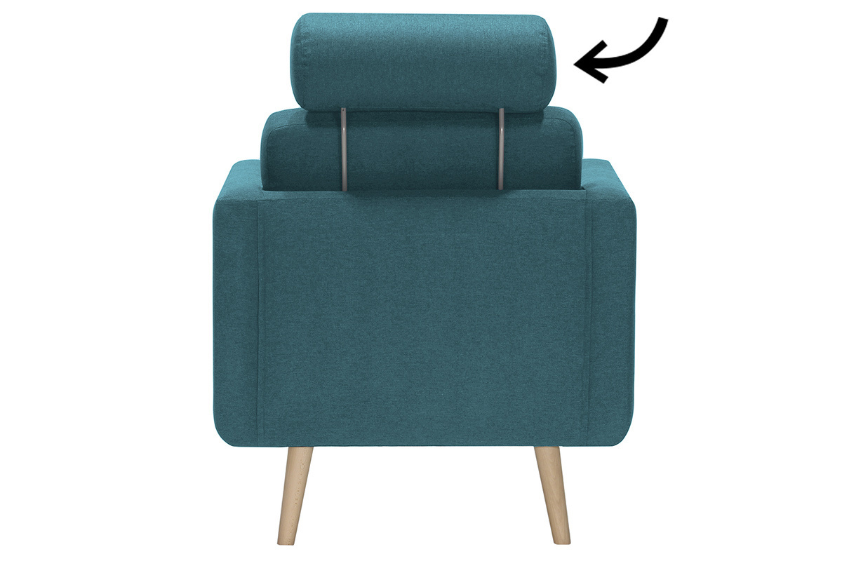 Poggiatesta removibile in tessuto blu anatra ELFE