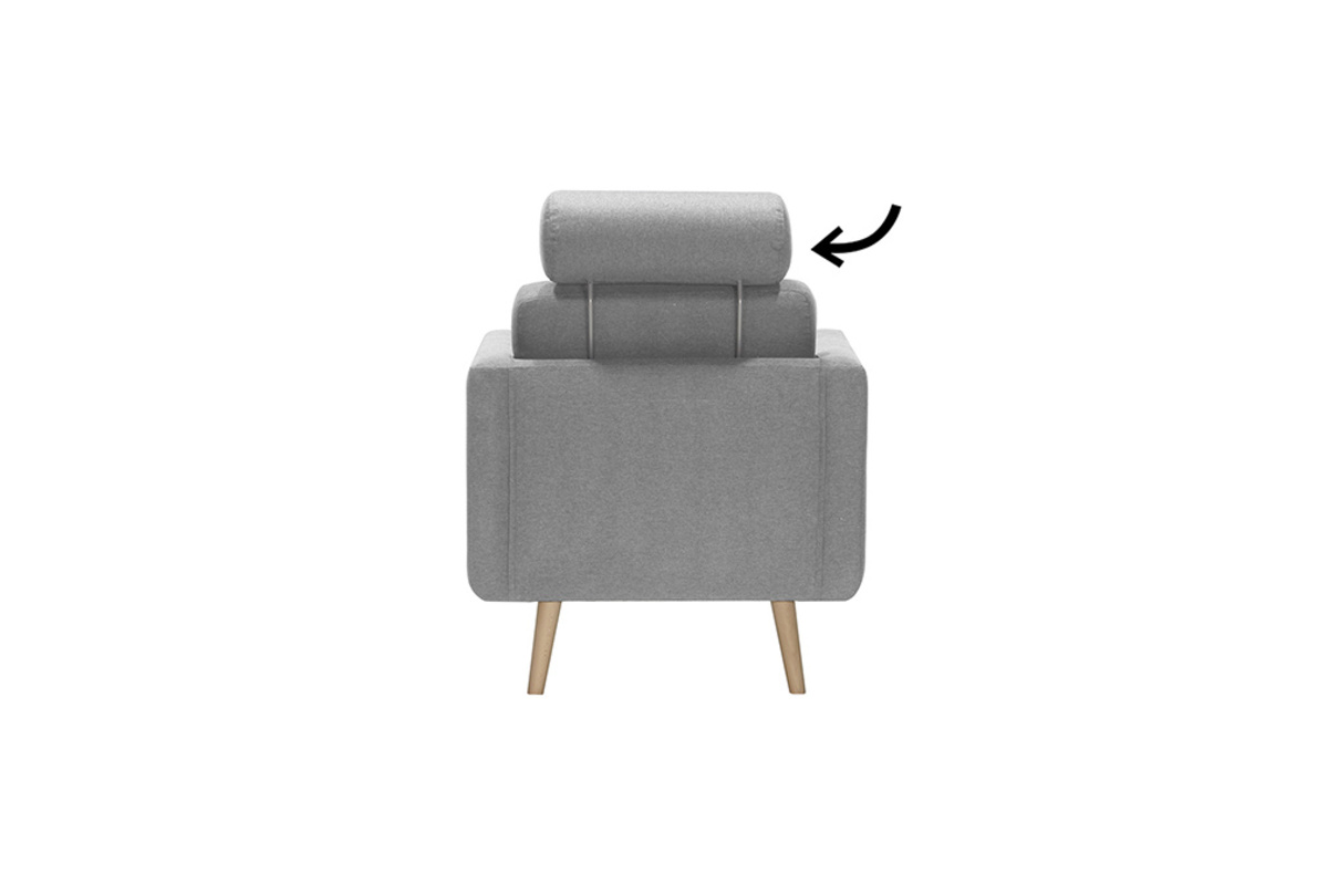 Poggiatesta removibile in tessuto grigio chiaro ELFE