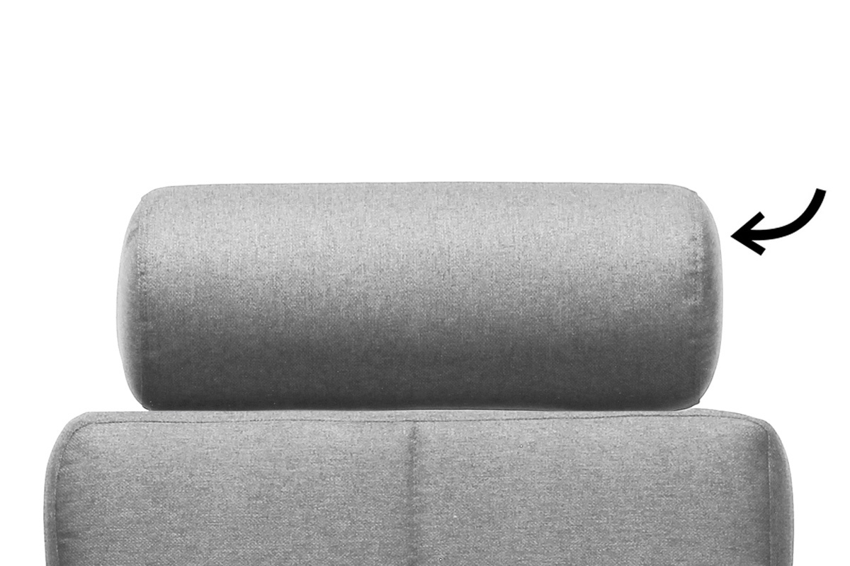 Poggiatesta removibile in tessuto grigio chiaro ELFE