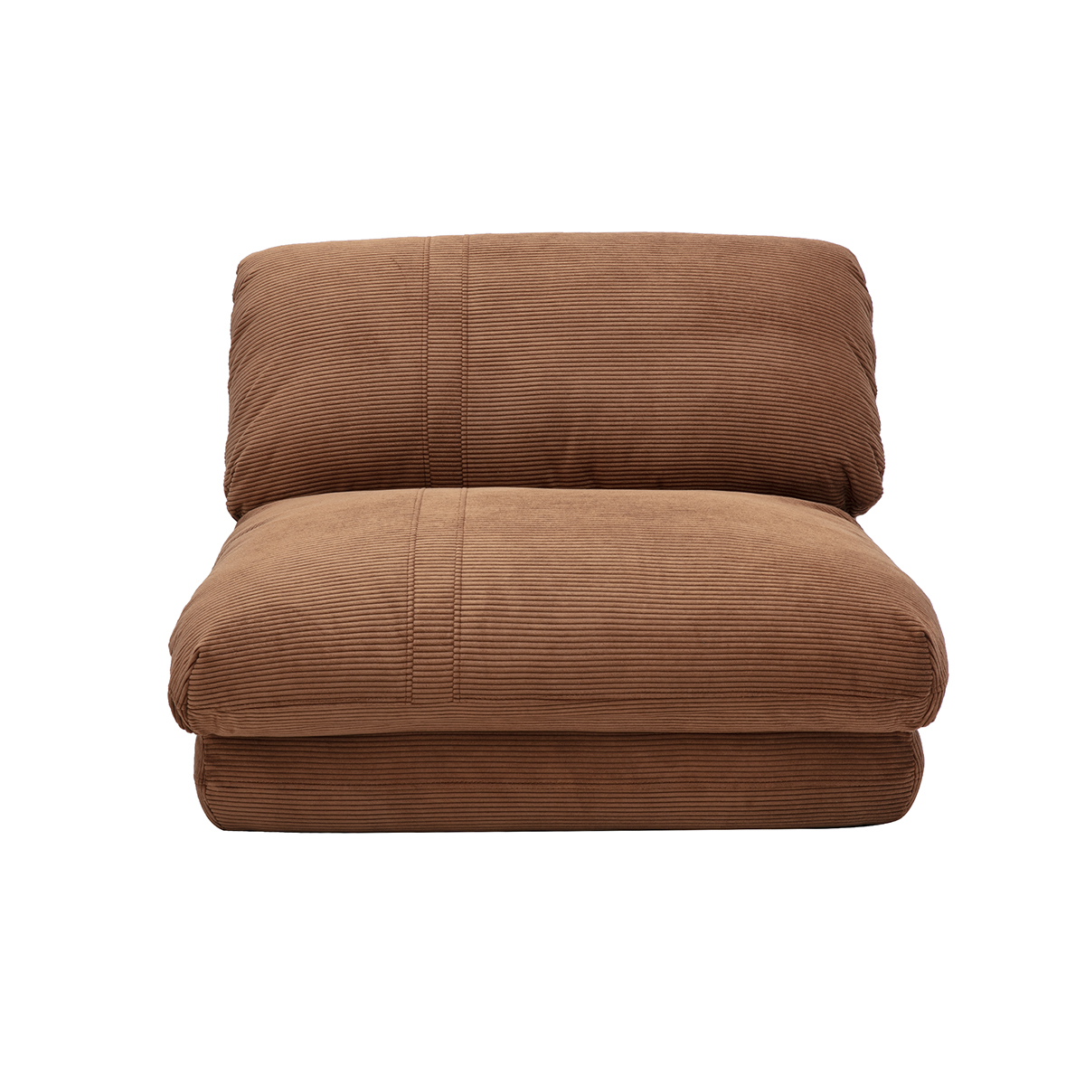 Poltrona 1 posto convertibile in velluto a coste color terra bruciata SPENCER