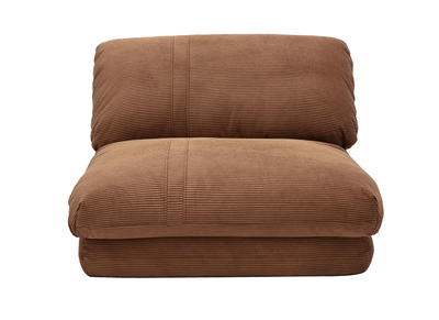 Poltrona 1 posto convertibile in velluto a coste color terra bruciata SPENCER