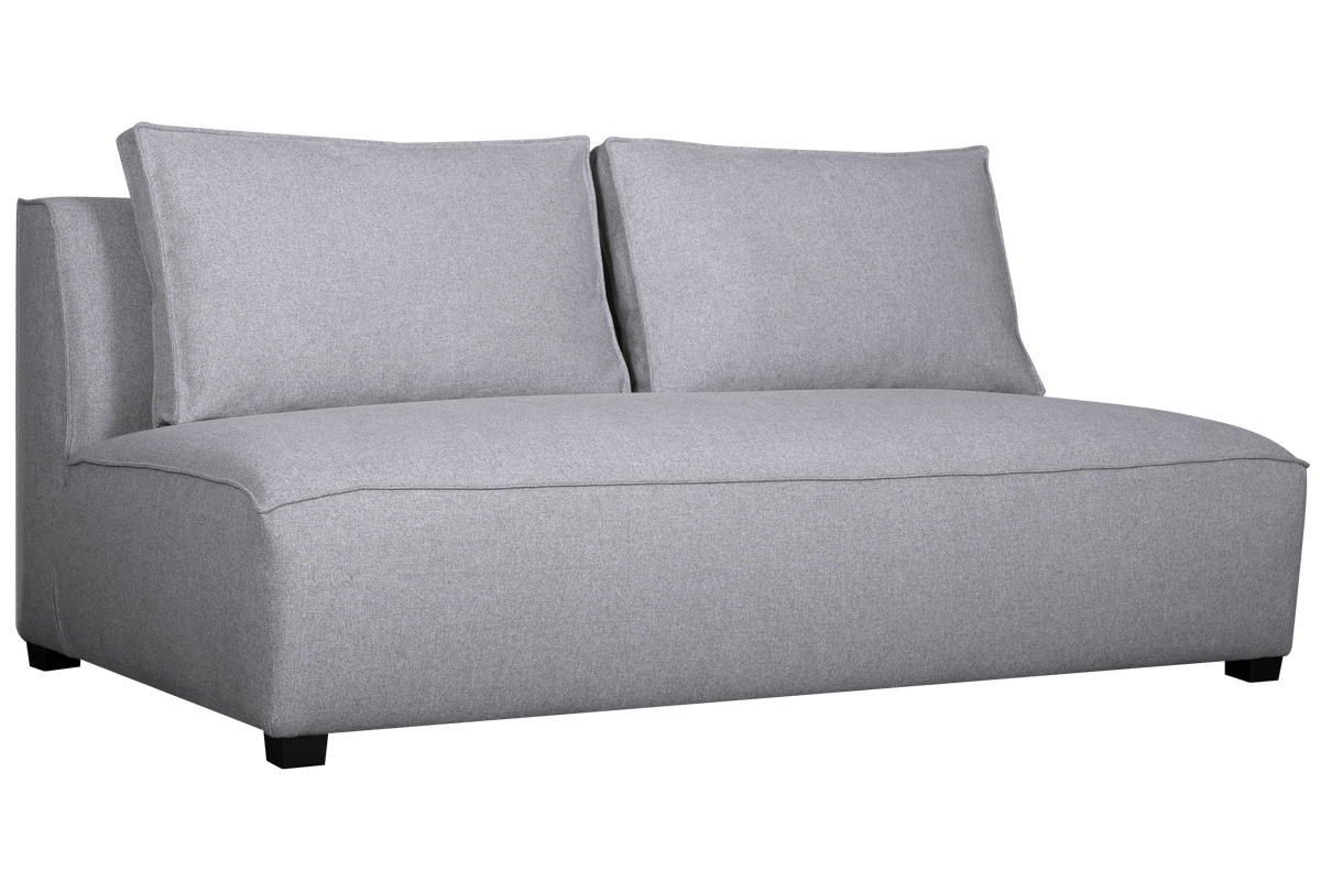 Poltrona 2 posti  design in tessuto grigio chiaro PLURIEL