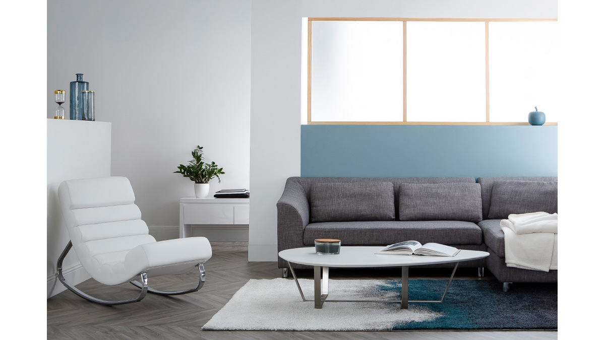 Poltrona a dondolo design bianca TAYLOR
