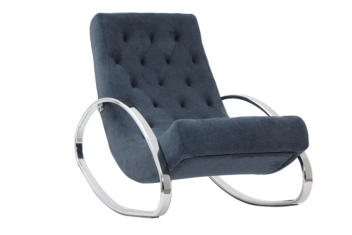 Poltrona a dondolo design blu CHESTY
