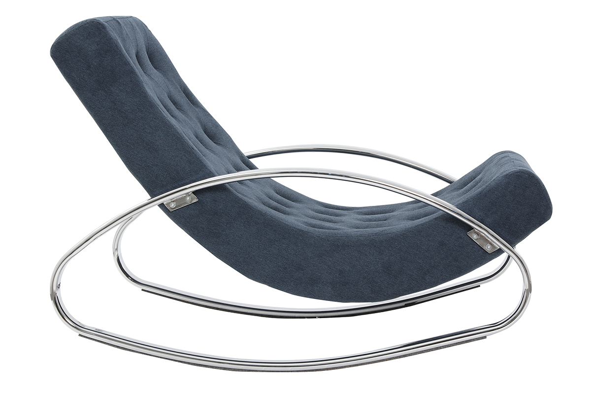Poltrona a dondolo design blu CHESTY