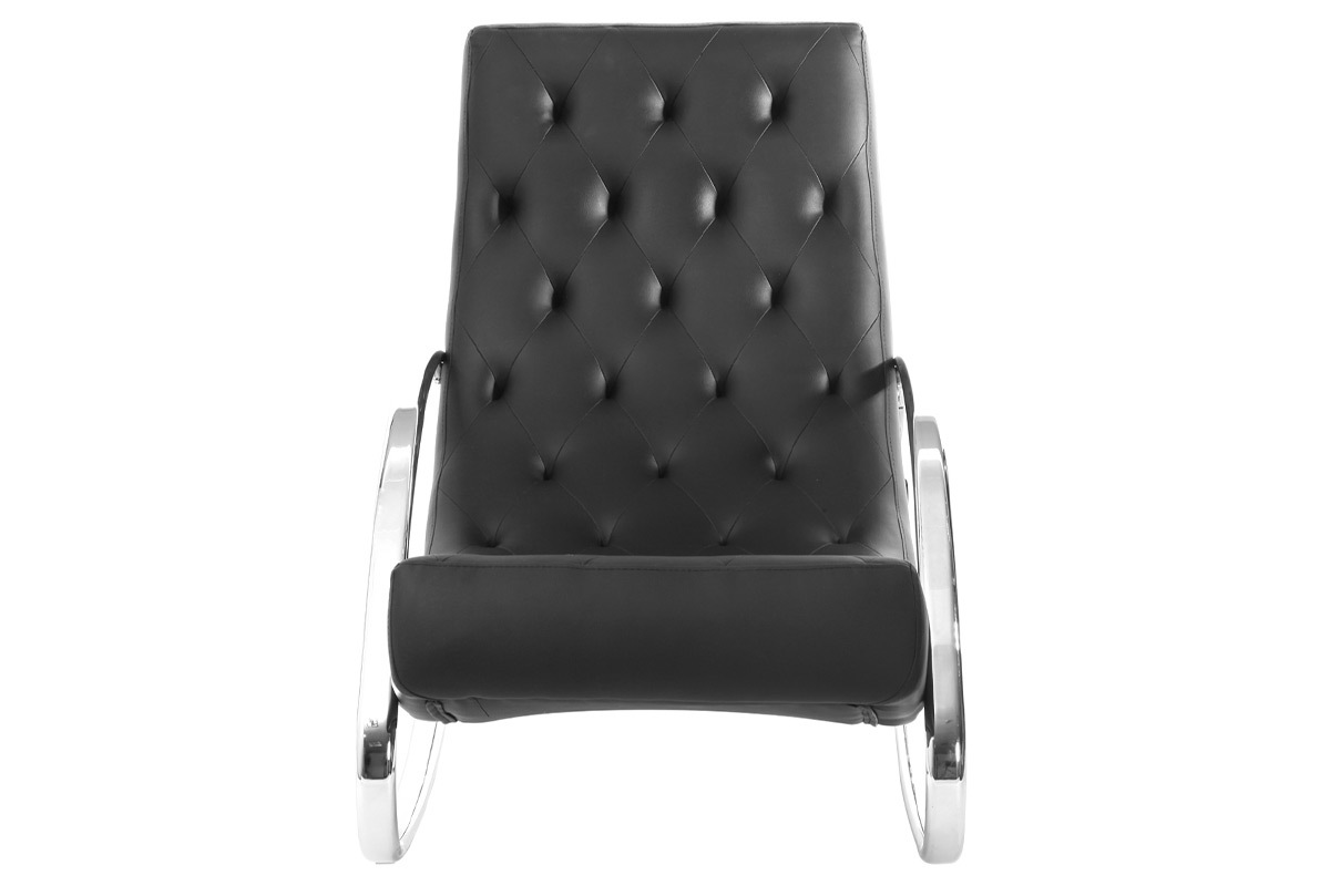 Poltrona a dondolo design nera CHESTY