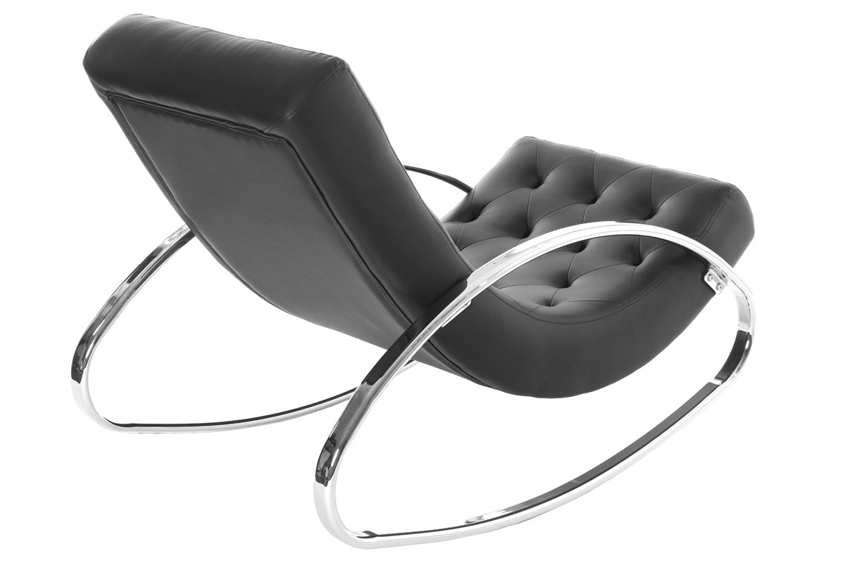 Poltrona a dondolo design nera CHESTY