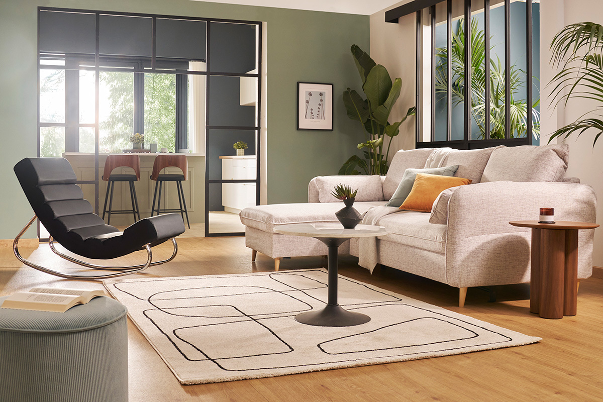 Poltrona a dondolo design nera TAYLOR