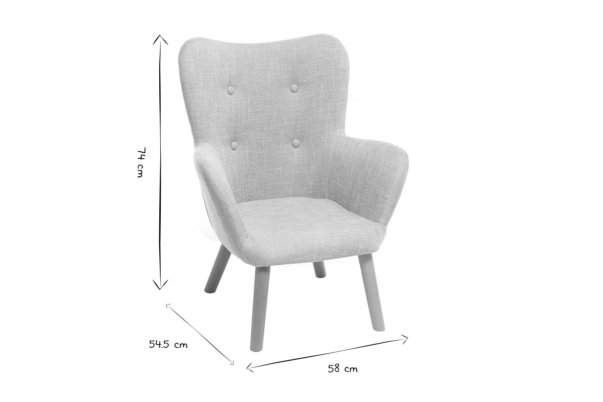 Poltrona bambino design grigio ghiaccio BABY BRISTOL