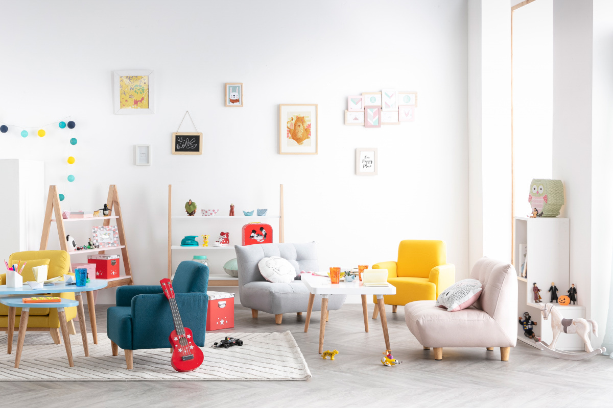 Poltrona bambino scandinavo giallo BABY ISKO