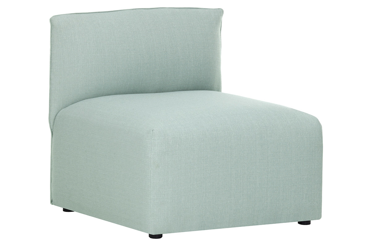 Poltrona bassa senza braccioli design in tessuto Blu ghiacciaio MODULO