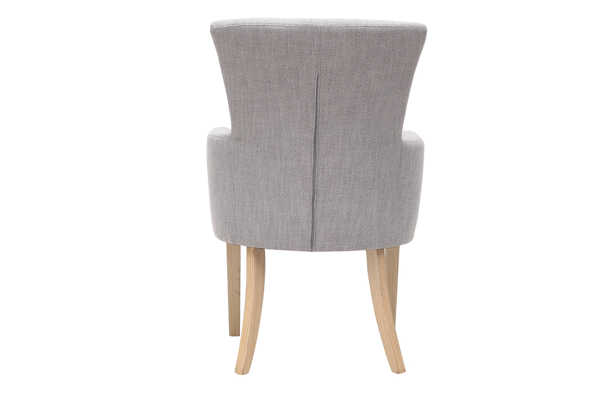 Poltrona classica in tessuto Grigio chiaro piedi in legno chiaro LAZARRE