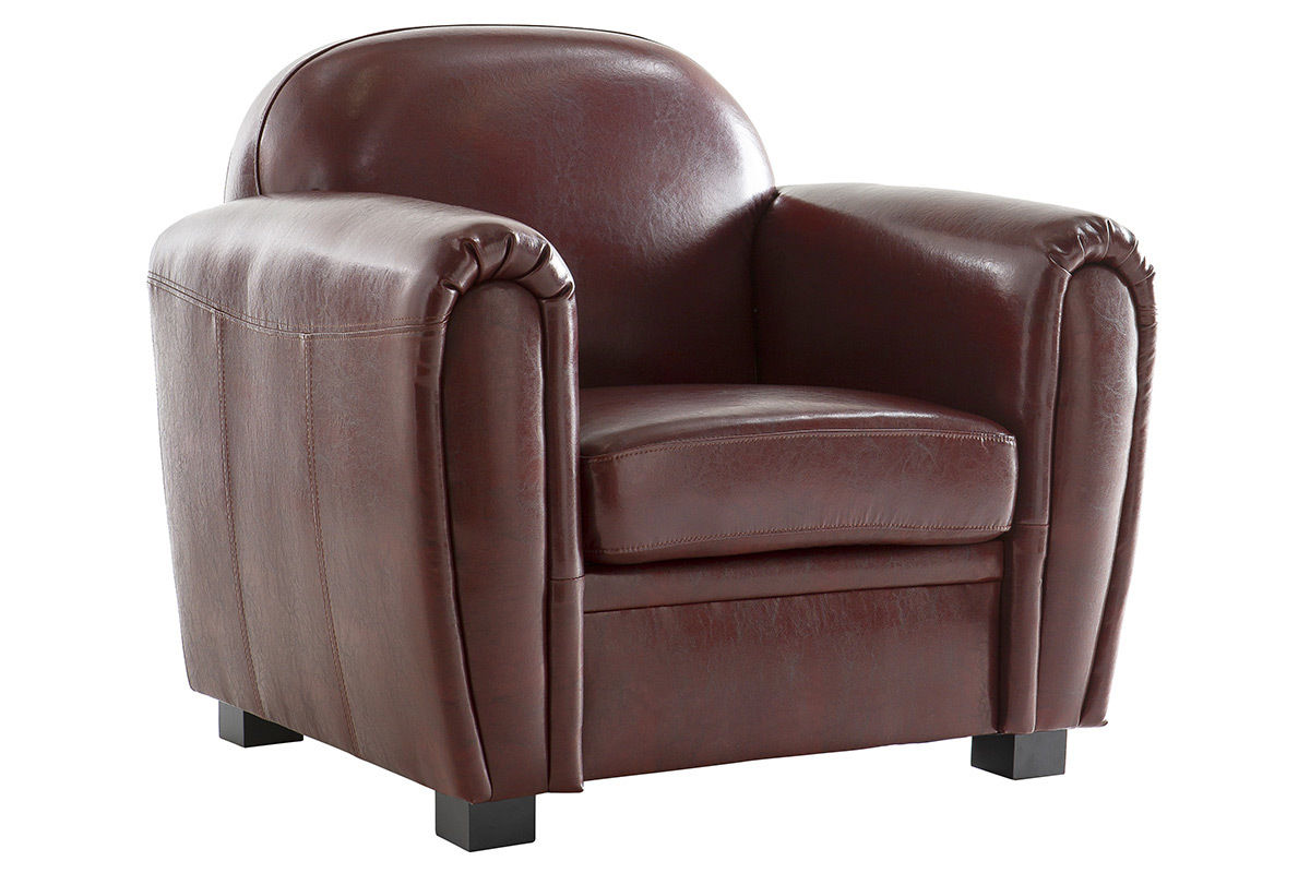 Poltrona club marrone chiaro - pelle