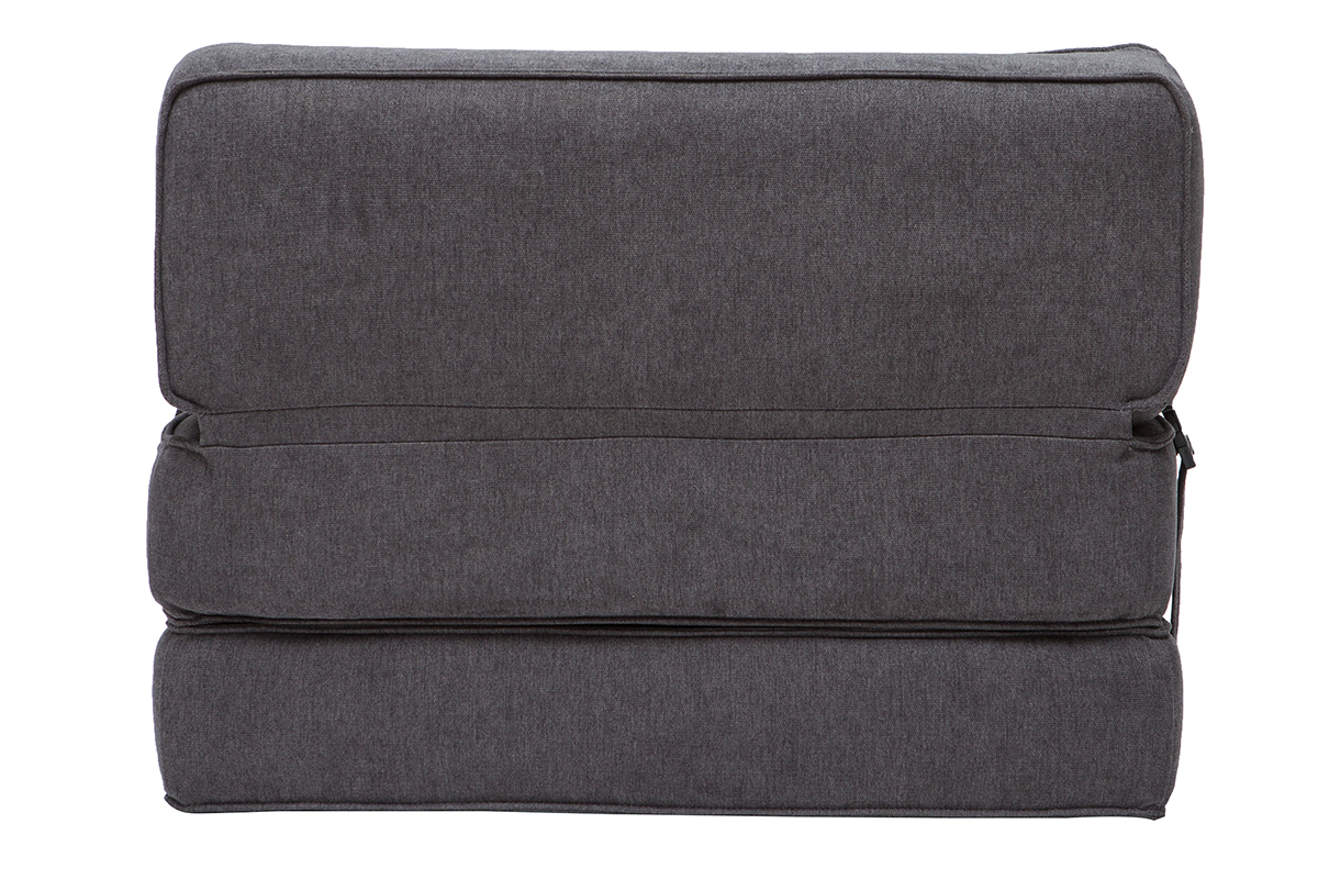 Poltrona convertibile design effetto velluto grigio scuro KATY