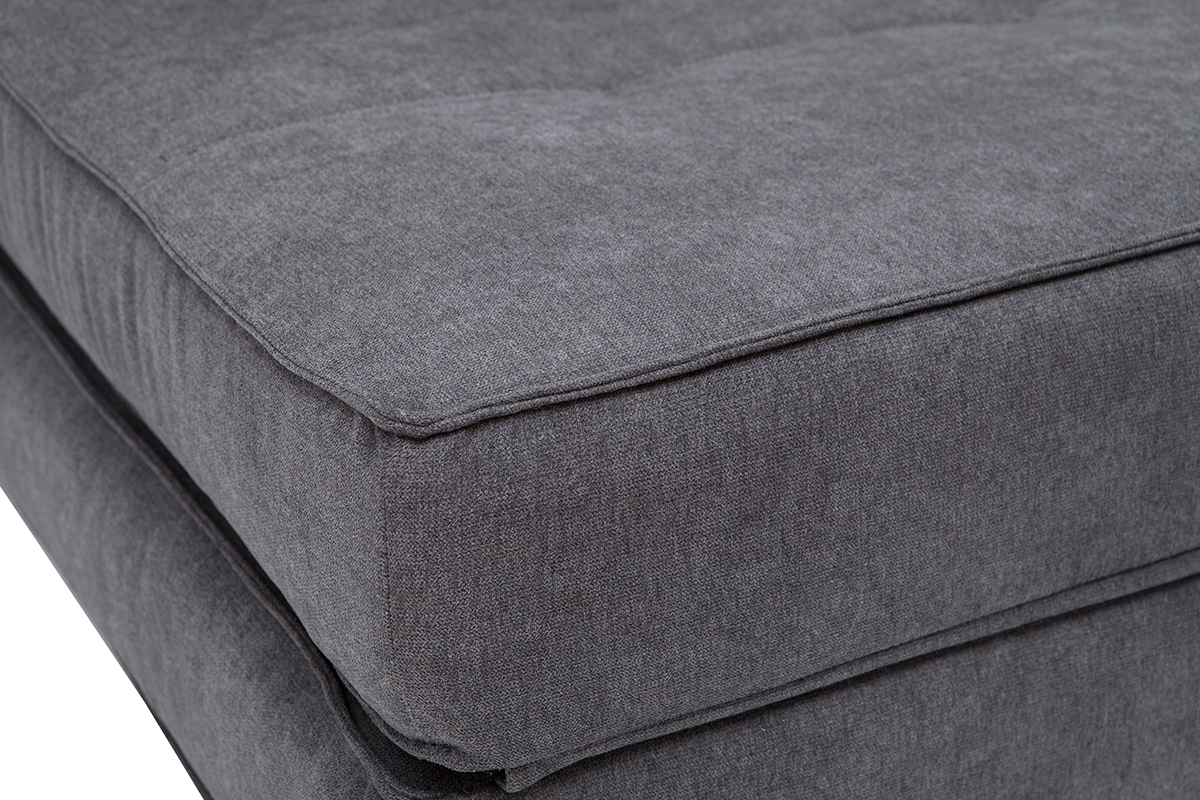 Poltrona convertibile design effetto velluto grigio scuro KATY