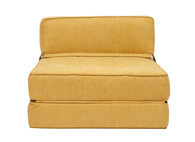 Poltrona convertibile design effetto velluto senape KATY - Poltrona convertibile design effetto velluto senape KATY