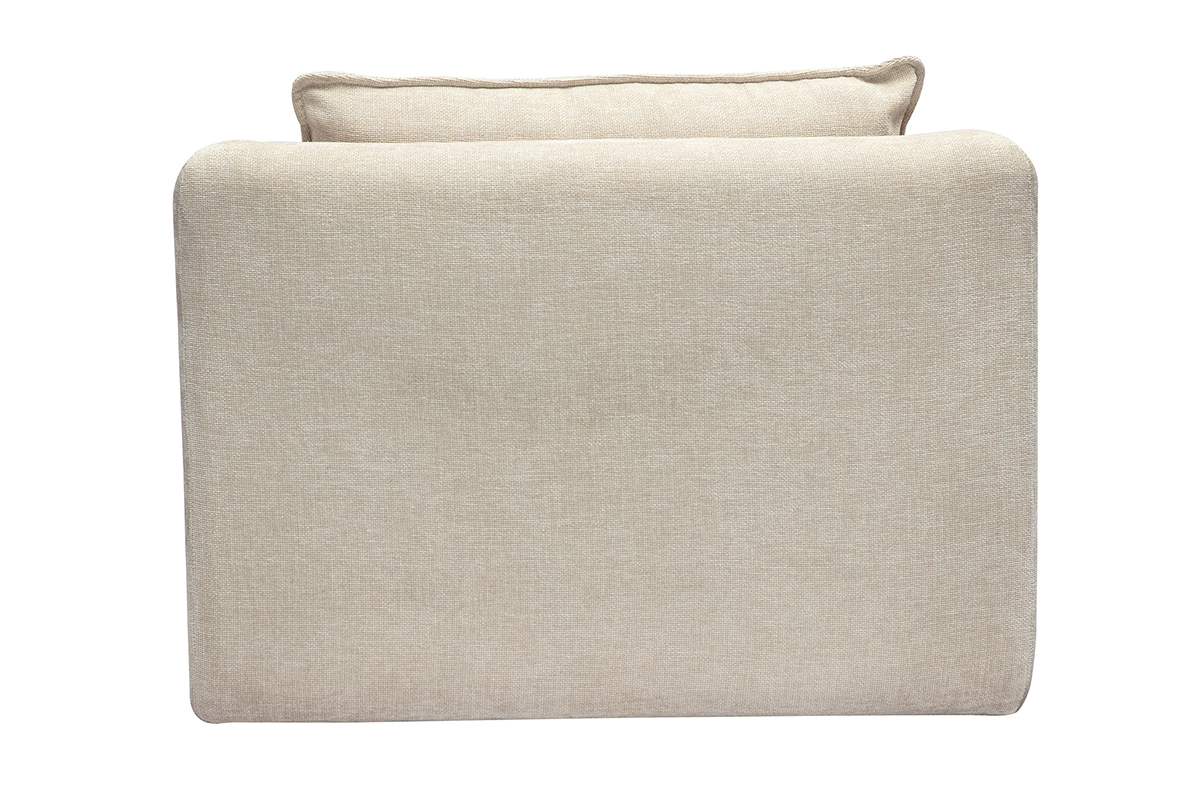 Poltrona convertibile beige MAHAUT, vista da dietro.