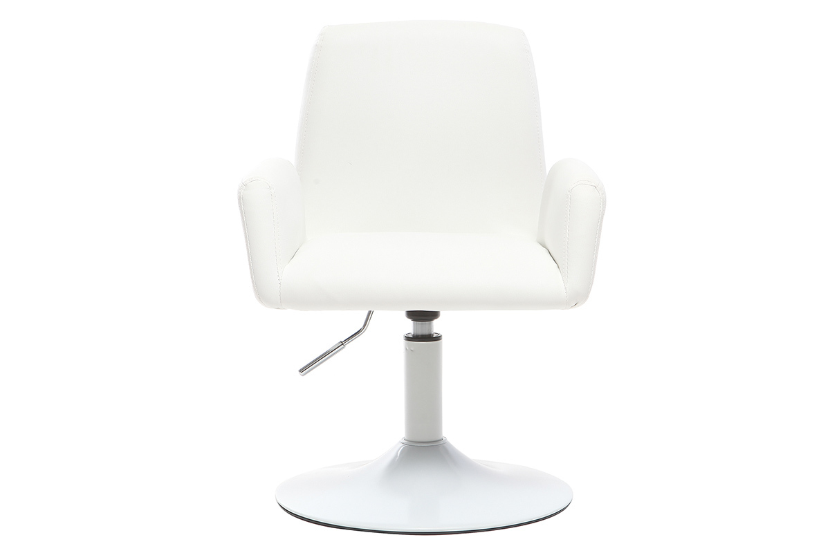 Poltrona da bambino design girevole PU bianco SOLLY