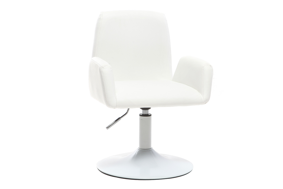 Poltrona da bambino design girevole PU bianco SOLLY