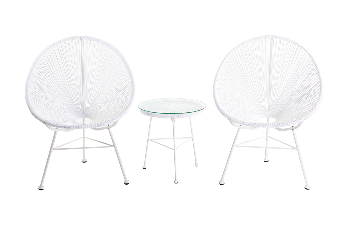 Poltrona da giardino in fili di resina Bianco BELLAVISTA