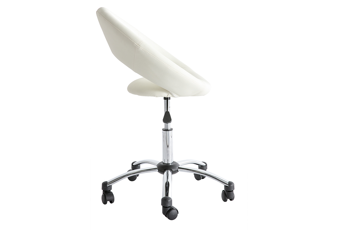 Poltrona da ufficio a rotelle design color bianco PINTO