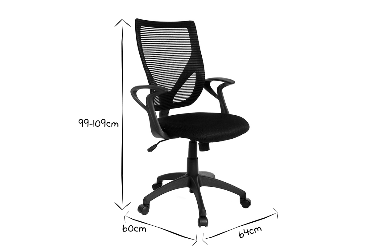 Poltrona da ufficio design colore bianco e nero PAOLO