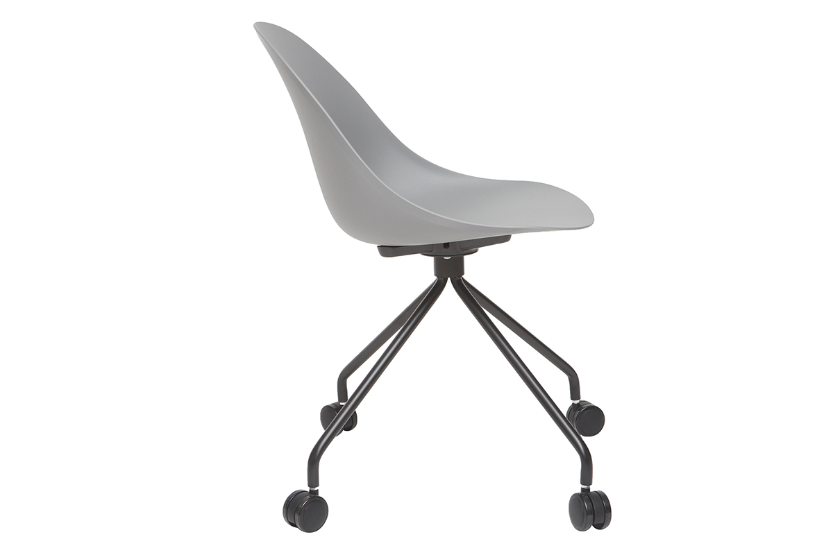 Poltrona da ufficio design grigio e nero CONCHA