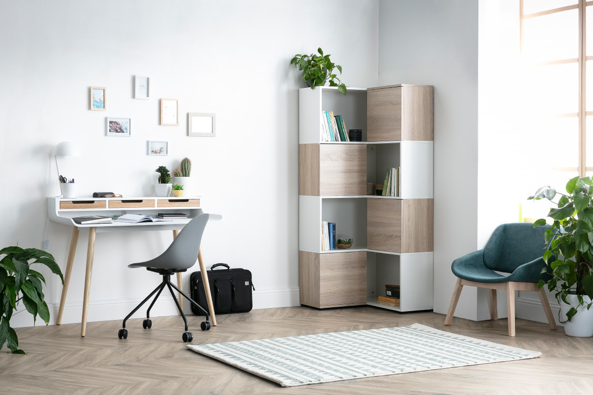 Poltrona da ufficio design grigio e nero CONCHA