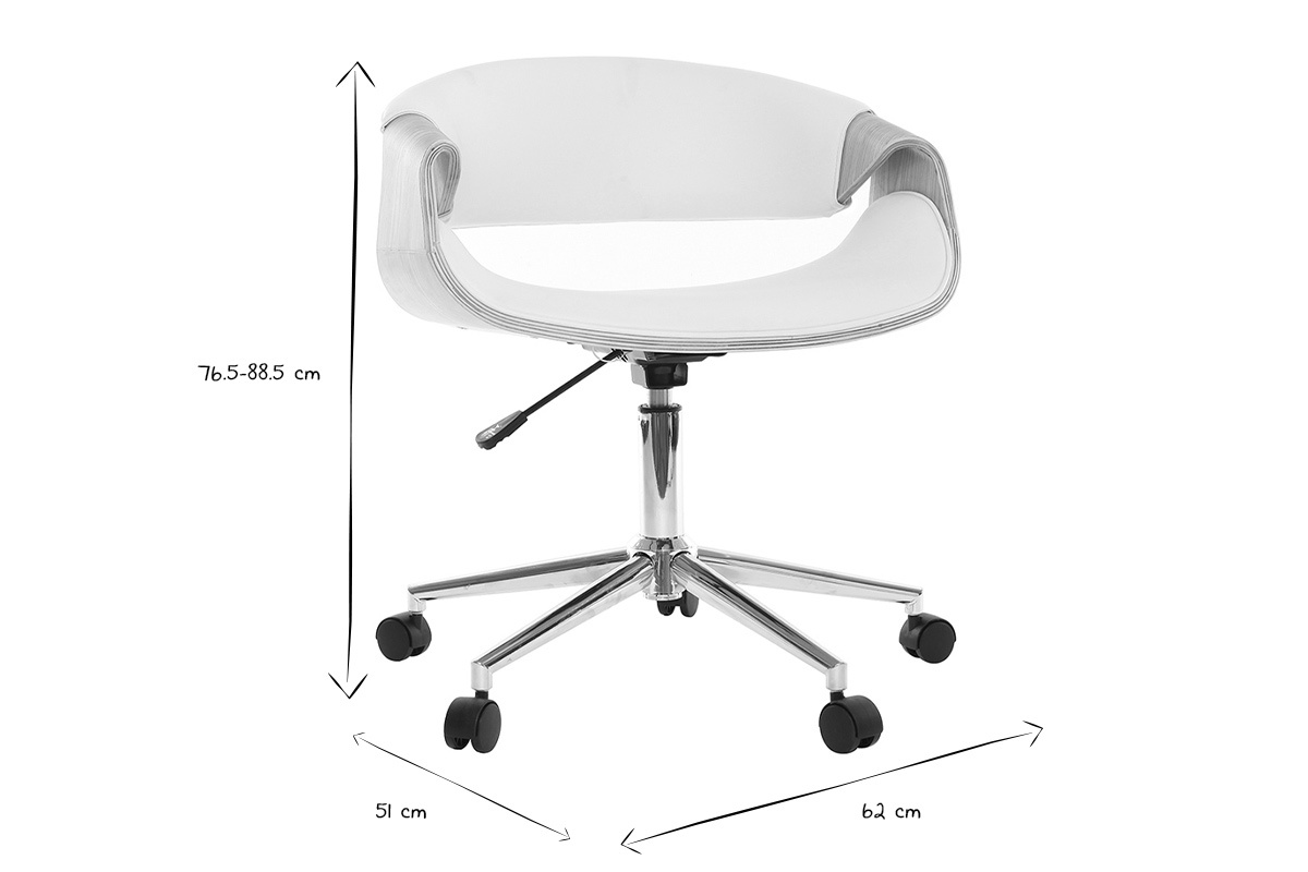 Poltrona da ufficio design in poliuretano Bianco / Legno chiaro ARAMIS