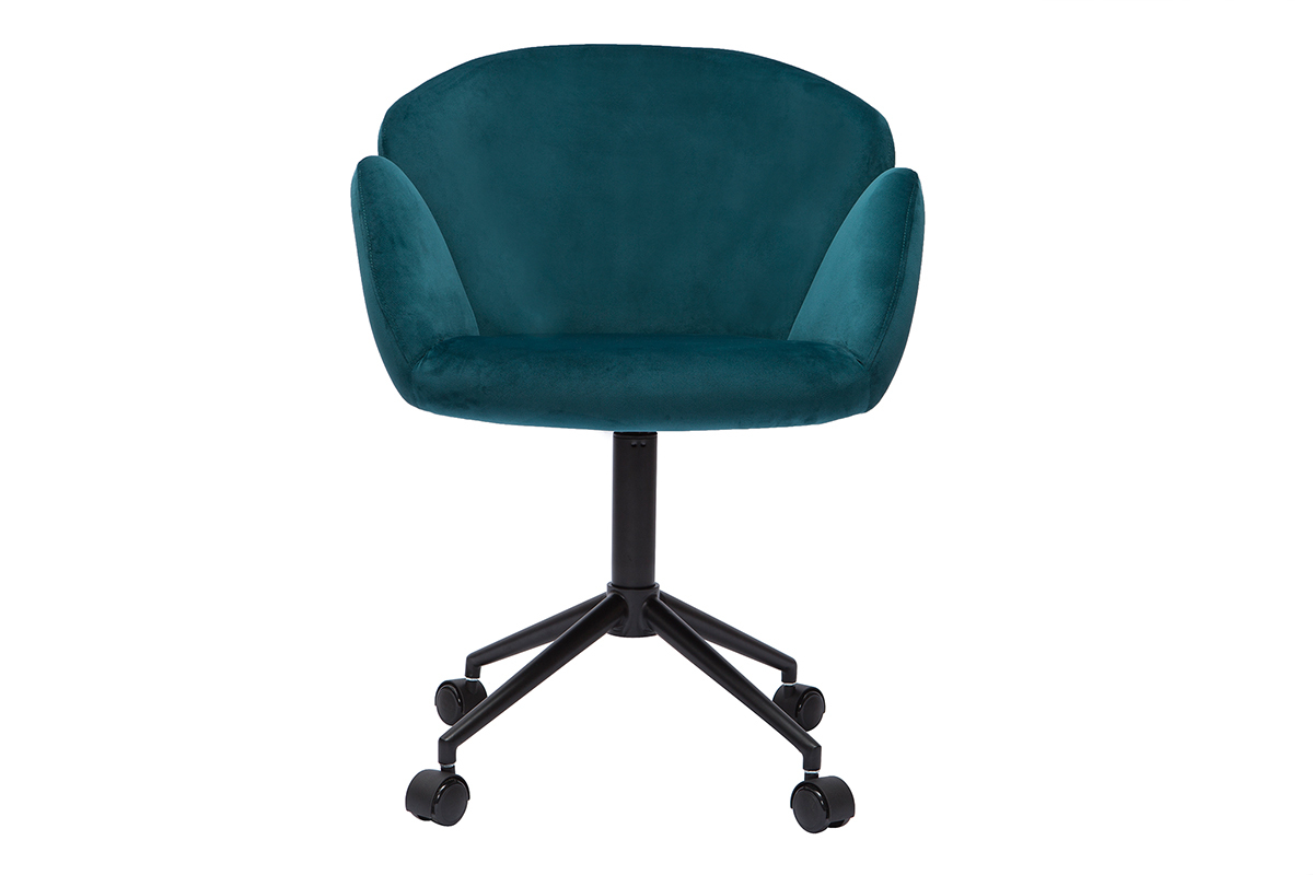 Poltrona da ufficio design in tessuto blu petrolio RHAPSODY