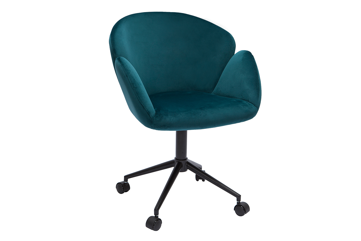 Poltrona da ufficio design in tessuto blu petrolio RHAPSODY