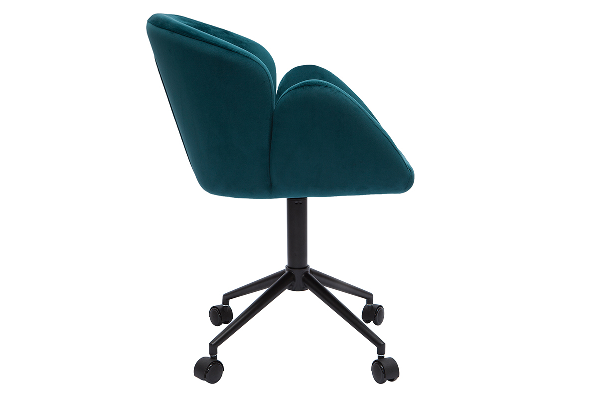 Poltrona da ufficio design in tessuto blu petrolio RHAPSODY