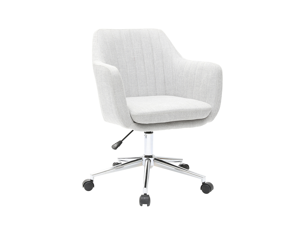 Poltrona da ufficio design in tessuto grigio chiaro ALEYNA - Miliboo